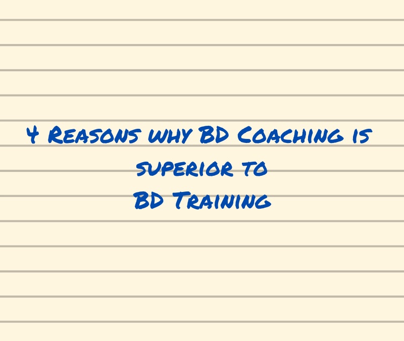 4 Key reasons why Business Development Coaching is superior to Business Development Training
